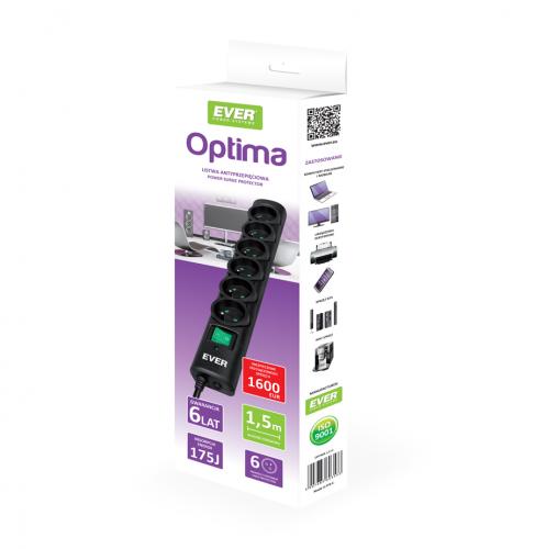 Listwa zasilająca Ever Home/Office SurgeArrest Optima 6 gniazd 1.5m - obrazek 4