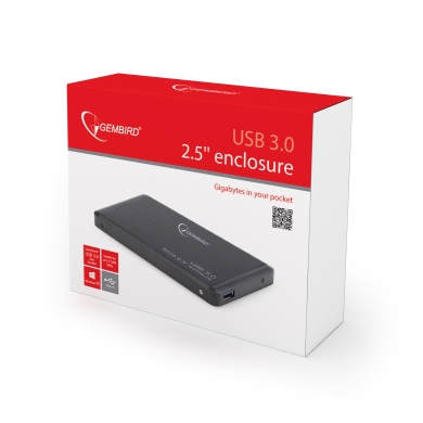 Obudowa do HDD/SSD 2.5" USB 3.0 Gembird Aluminiowa - Czarna - obrazek 3