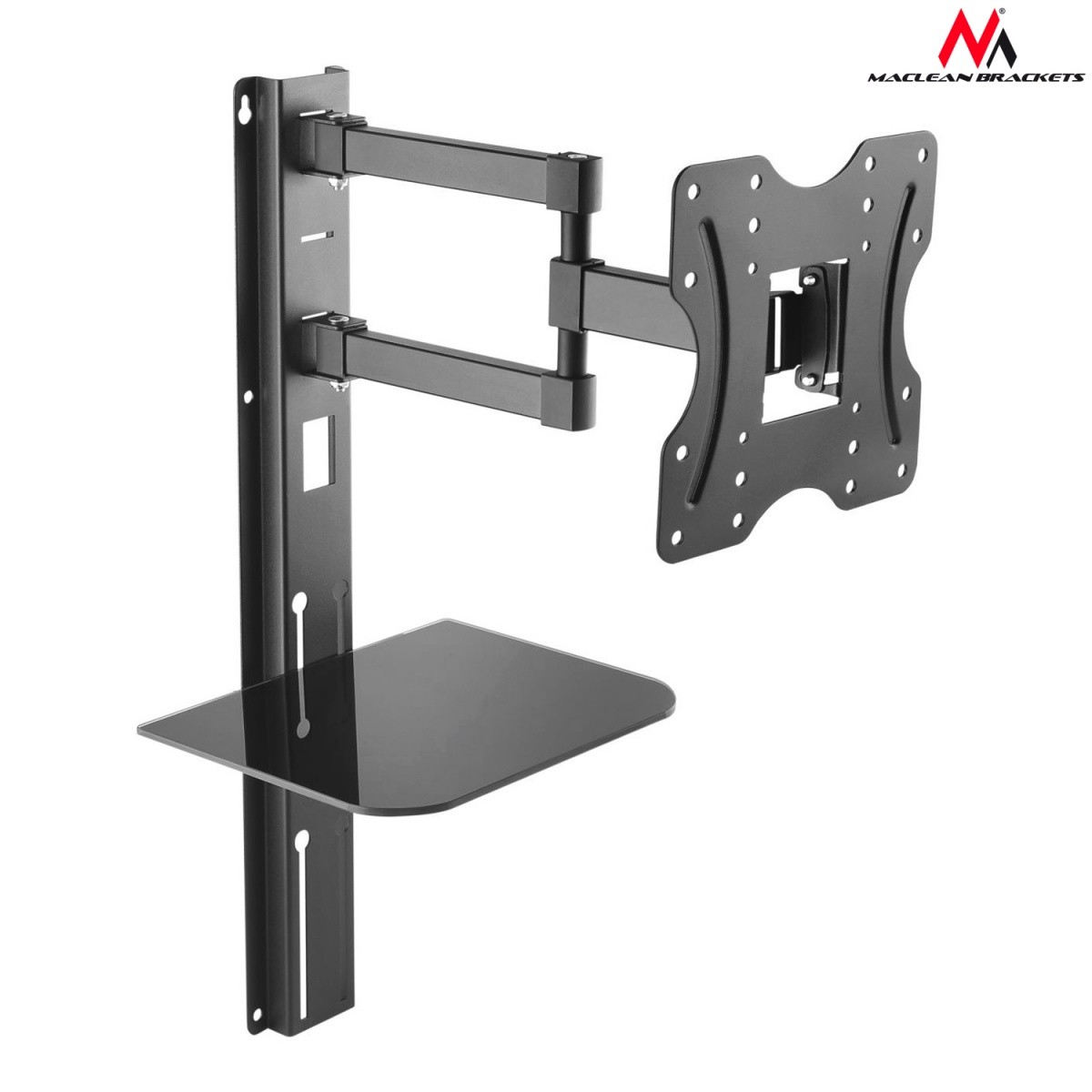 Uchwyt do mocowania LCD 23" - 42" - 30kg Ścienny z półką Maclean