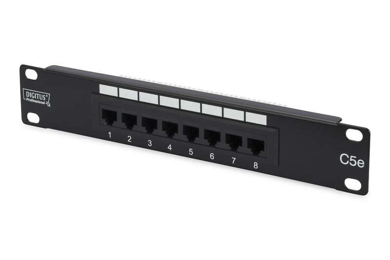 Patchpanel 10" 1U 8 portów kat.5e Czarny Digitus