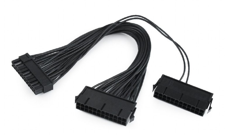 Kabel zasilający przedłużacz ATX 24pin Dual 0.3 m Gembird - obrazek 2