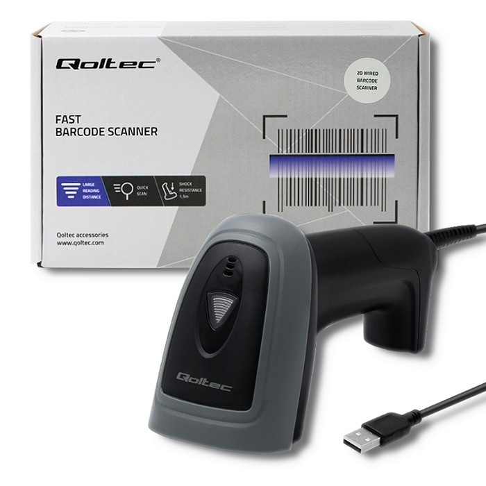 Czytnik kodów kreskowych Qoltec 1D i 2D USB - obrazek 5