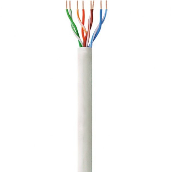 Kabel sieciowy UTP drut Kategoria 6 1 metr Szary