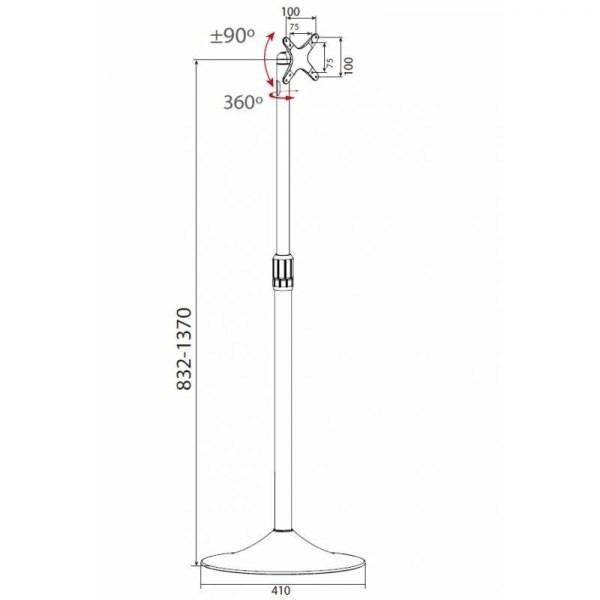 Stojak podłogowy do TV 13 - 27" 22kg regulowany Techly - obrazek 2