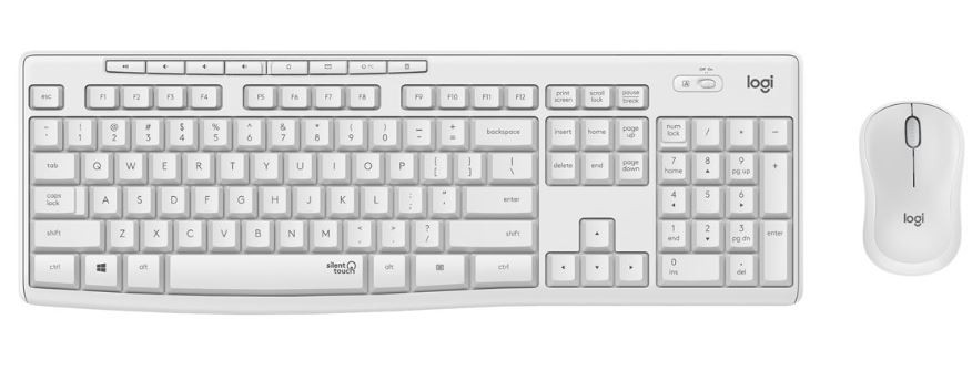 Zestaw bezprzewodowy klawiatura + mysz Logitech MK295 Silent Biały