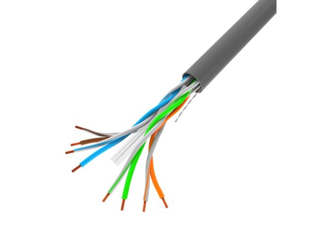 Kabel sieciowy UTP skrętka, Drut 305 m kat. 6 CU Szary Lanberg - obrazek 2