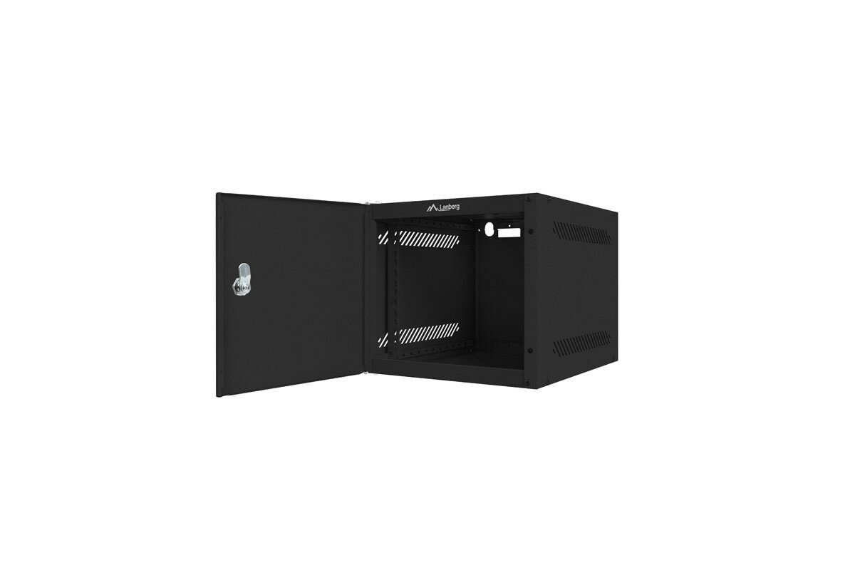 Szafa wisząca rack 10'' 6U 280x310mm czarna (drzwi przednie metalowe) Langberg - obrazek 2