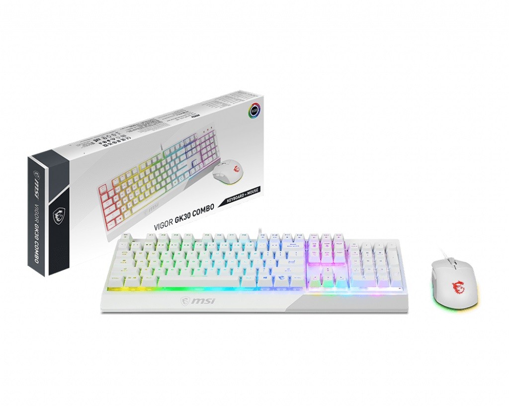 Zestaw klawiatura + mysz MSI Vigor GK30 Combo Biała - obrazek 5