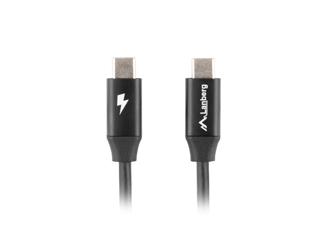 Kabel USB Type-C 0.5 m Lanberg 60W Czarny - obrazek 2