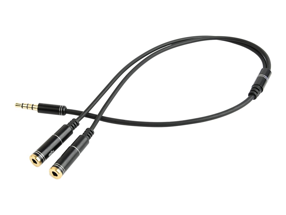 Kabel Audio Mini Jack Stereo męski na 2 x żeński Mini Jack 0.2 m Gembird Czarny