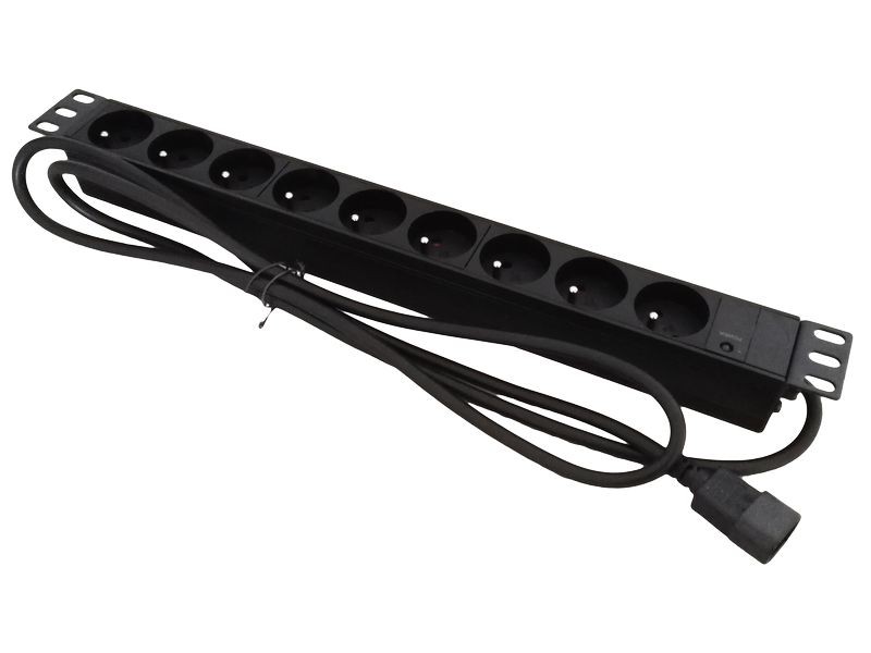 Listwa zasilająca Alantec 9xCEE 7/5 wtyk C20 1.8 m Czarna Rack 19"
