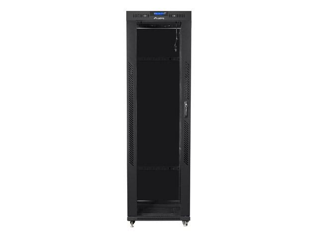 Szafa stojąca rack 19" 42U 600x800mm czarna (drzwi przednie szklane) LCD Lanberg