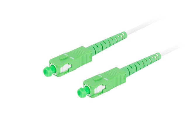Patchcord światłowodowy Sm Sc/Apc-Sc/Apc Simplex 3.0mm 25.0m Biały Lanberg