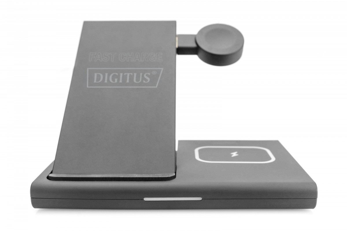 Stacja ładująca bezprzewodowa Digitus 3w1 składana 15W MagSafe + Qi 1m USB Czarna - obrazek 5