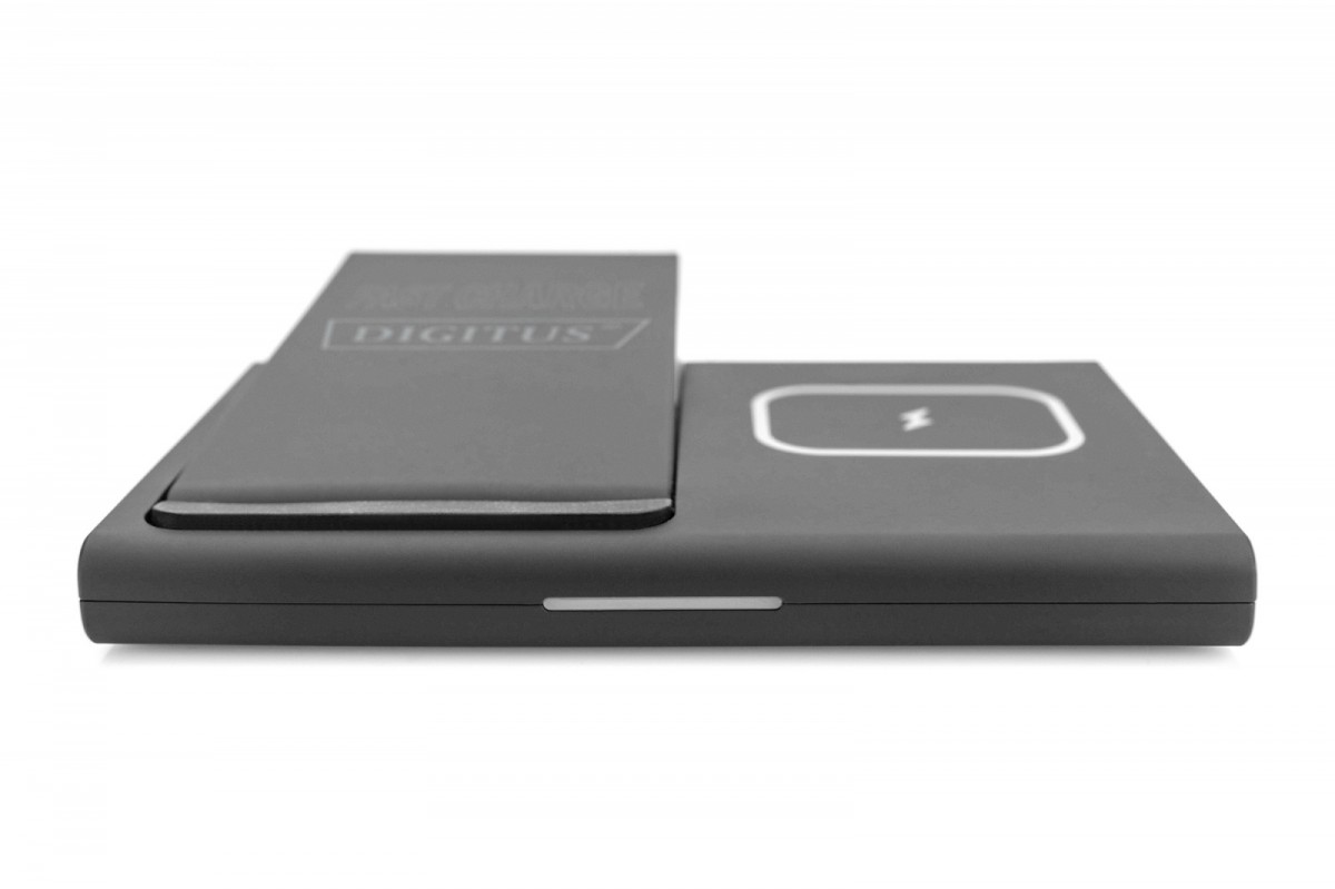Stacja ładująca bezprzewodowa Digitus 3w1 składana 15W MagSafe + Qi 1m USB Czarna - obrazek 4