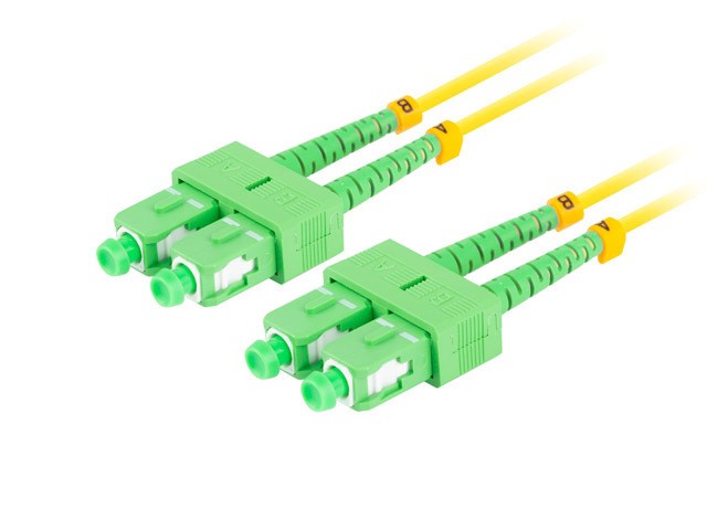 Patchcord światłowodowy Sm Sc/Apc-Sc/Apc Duplex 3.0mm 15.0m Żółty Lanberg