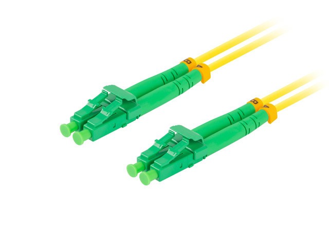 Patchcord światłowodowy Sm Lc/Apc-Lc/Apc Duplex 3.0mm 5.0m Żółty Lanberg