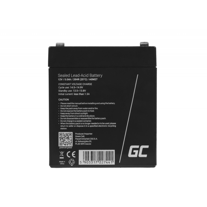Akumulator UPS Green Cell AGM 12V 5Ah - obrazek 4