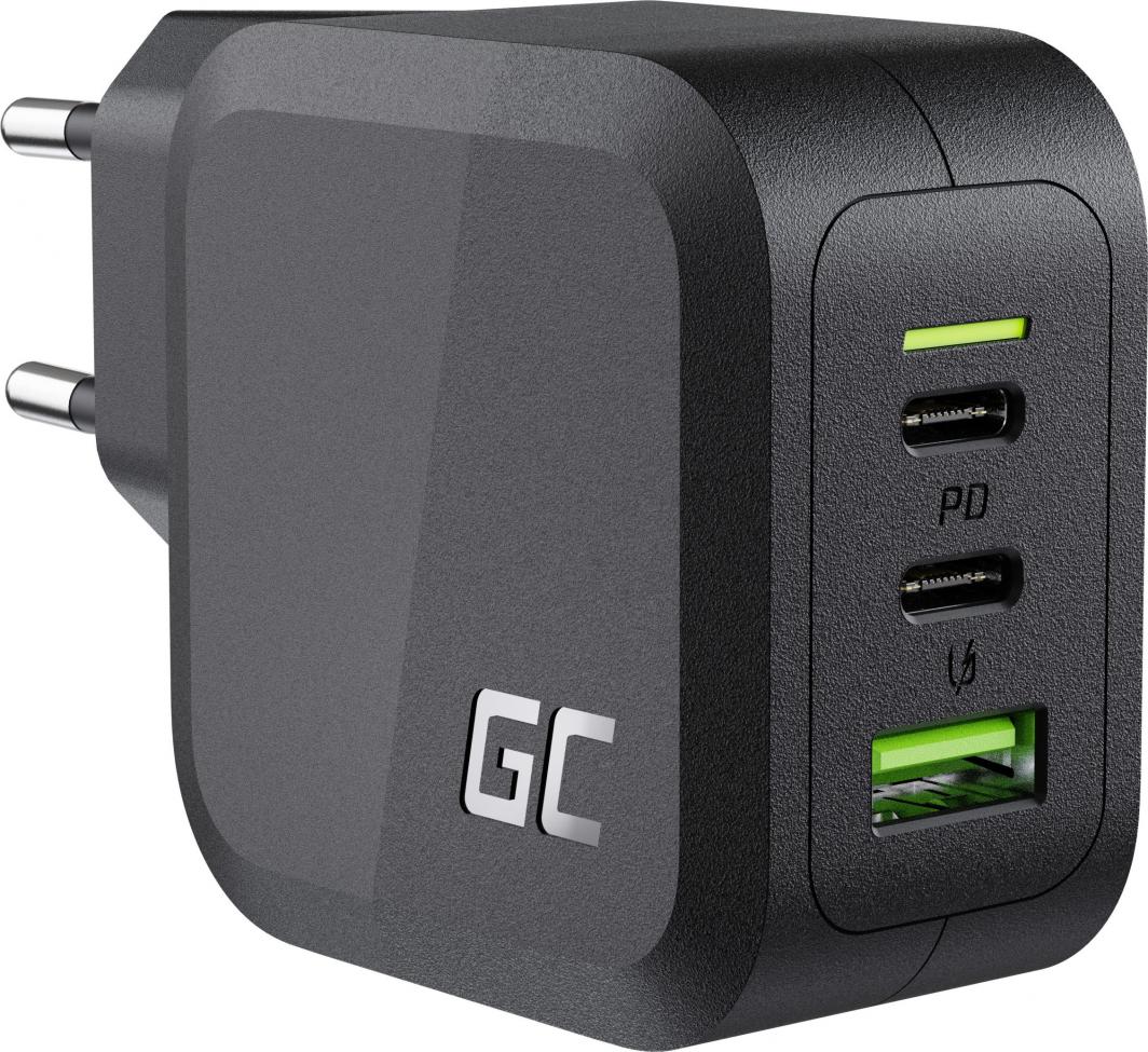 Ładowarka sieciowa USB GaN 65W 1 x USB Type-C + USB A PD Green Cell