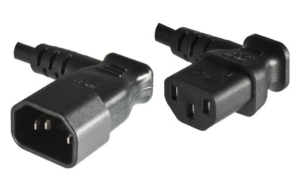 Kabel zasilający do komputera - przedłużacz 0.4 m Kątowy