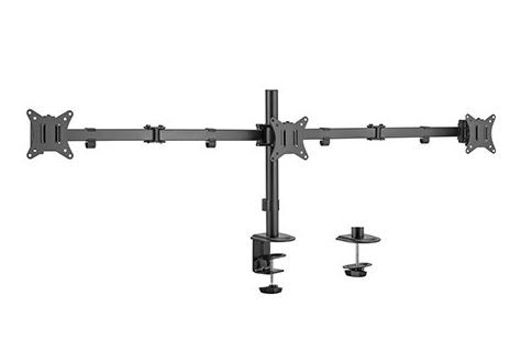 Uchwyt do mocowania LCD 17" - 27" - 7 Kg - 3 monitory - Biurkowy; obrotowy; dwuramienny Gembird