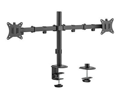 Uchwyt do mocowania LCD 17" - 32" - 9 Kg - 2 monitory - Biurkowy; obrotowy; dwuramienny Gembird