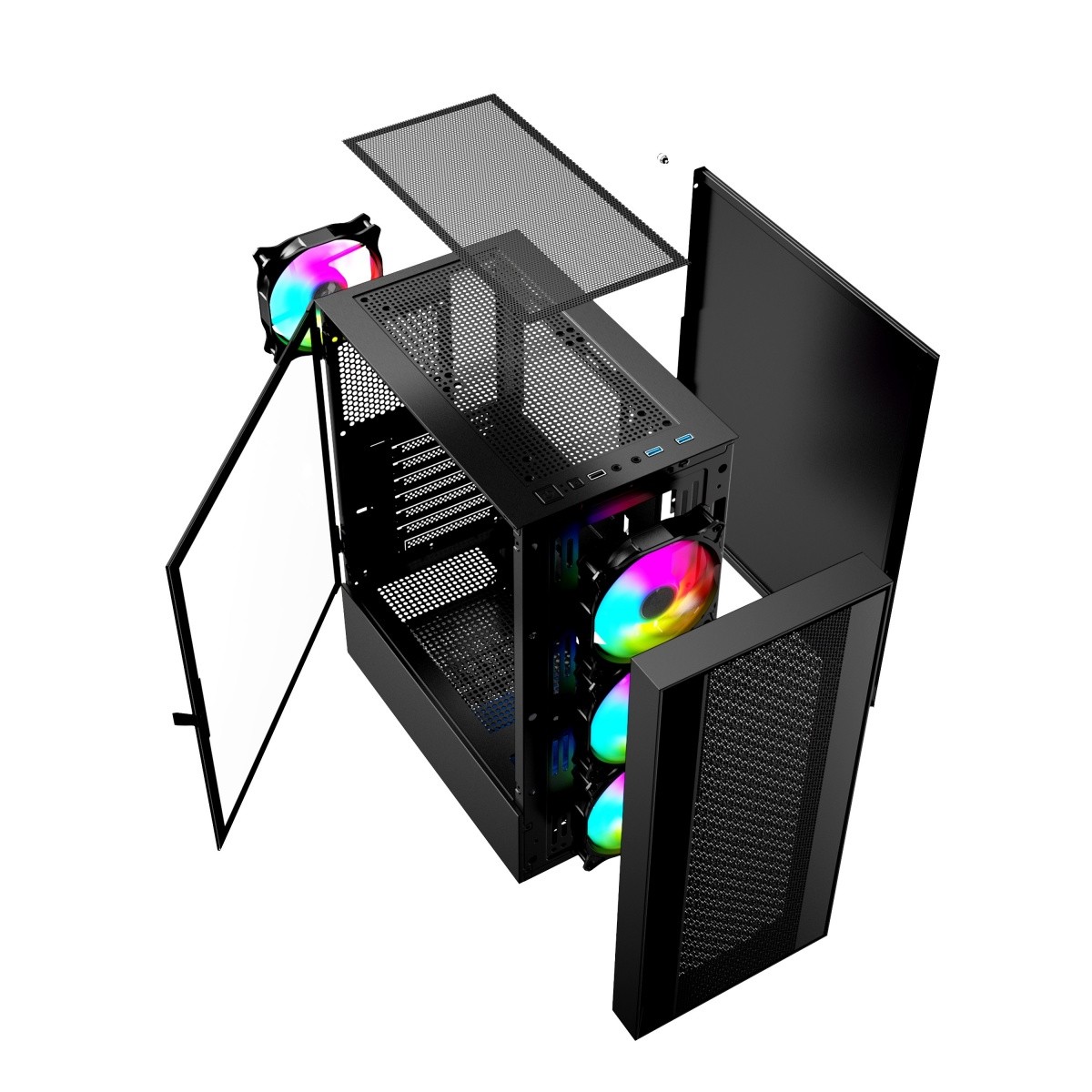 Obudowa Gembird Fornax 4000 ARGB Czarna - obrazek 2