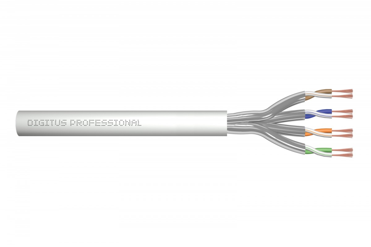 Kabel sieciowy FTP skrętka, Linka 100 m kat. 6 CU Szary Digitus