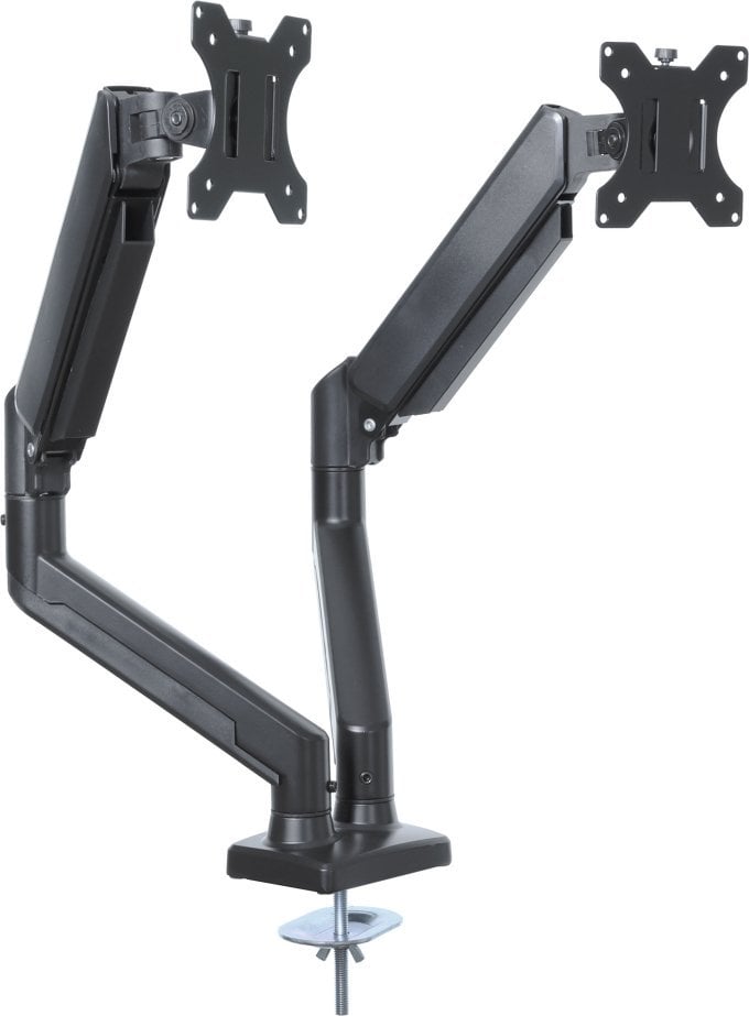 Uchwyt do mocowania LCD 13" - 32" - 9 Kg - 2 monitory - Biurkowy; sprężyna gazowa Czarny ART