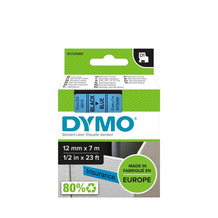 Taśma do drukarki etykiet Dymo D1 12 mm x 7 m niebieska taśma/czarny nadruk