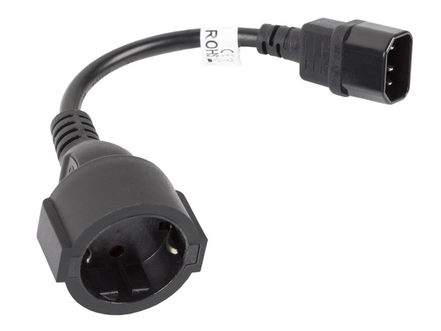 Adapter zasilania IEC 320 C14 na Schuko 0.20m Lanberg - obrazek 2