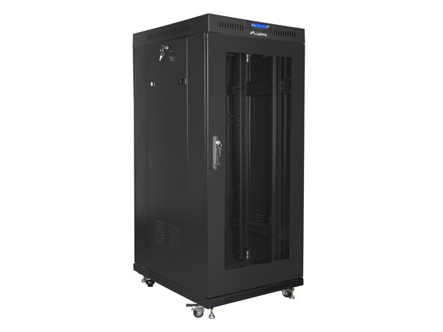 Szafa stojąca rack 19" 27U 600x800mm czarna (drzwi przednie perforowane) LCD Lanberg - obrazek 2