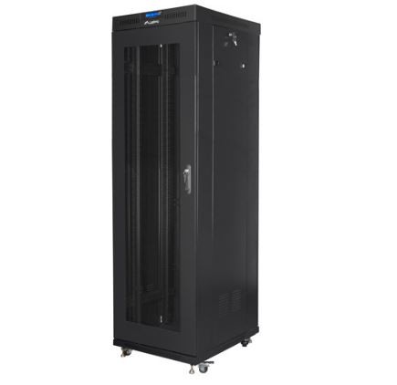 Szafa stojąca rack 19" 42U 600x1000mm czarna (drzwi przednie perforowane) LCD Lanberg