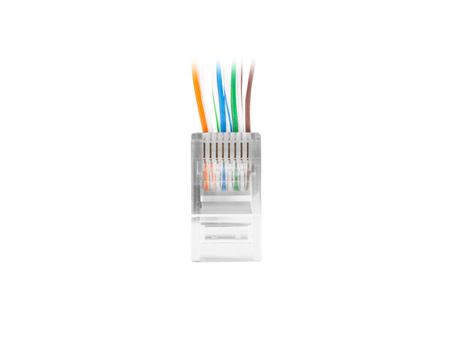 Wtyk RJ45 zaciskany kat.5e UTP przelotowy 100 szt. Lanberg - obrazek 3