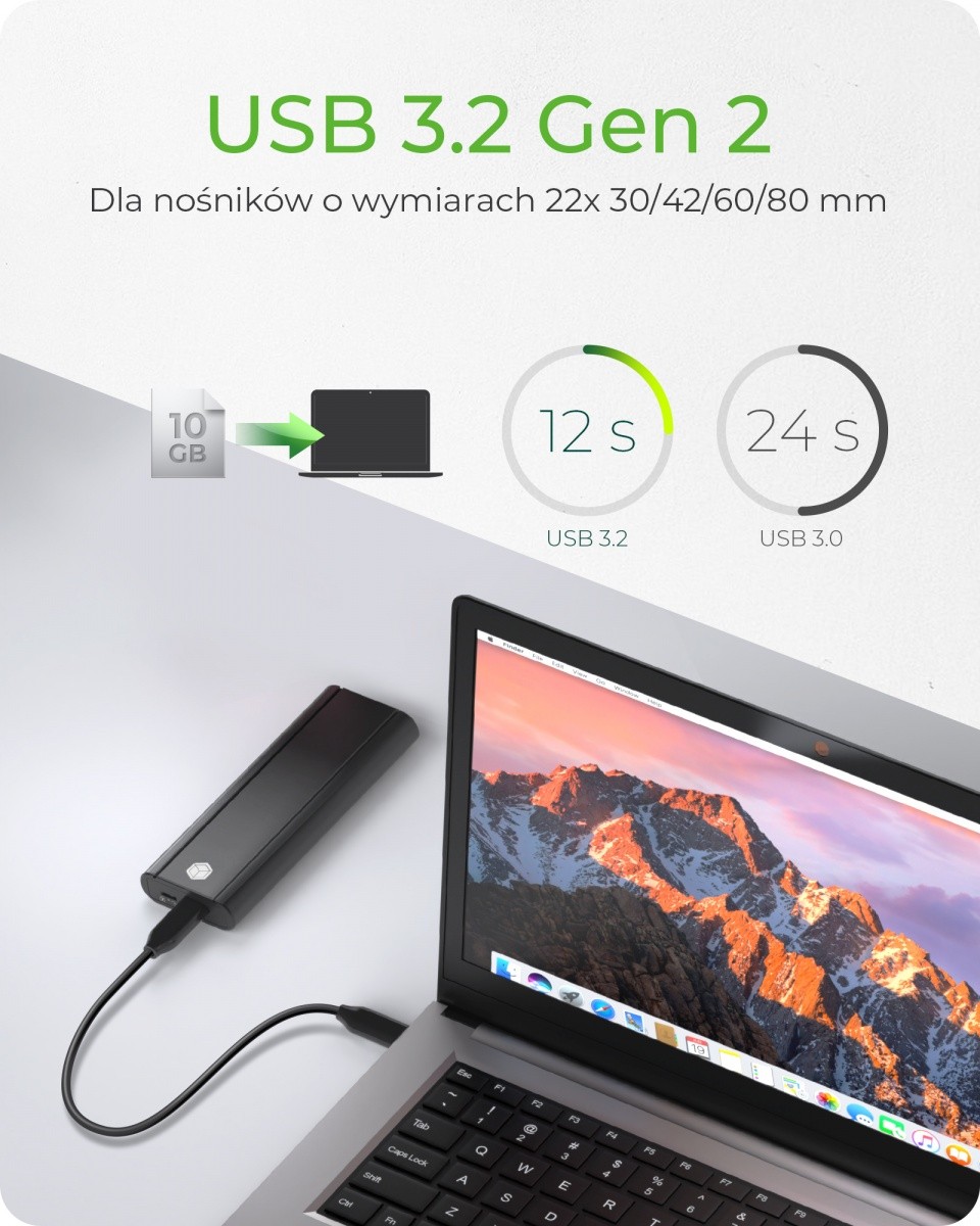 Obudowa do SSD M.2 PCIe/NVMe USB Type-C IcyBox - obrazek 5