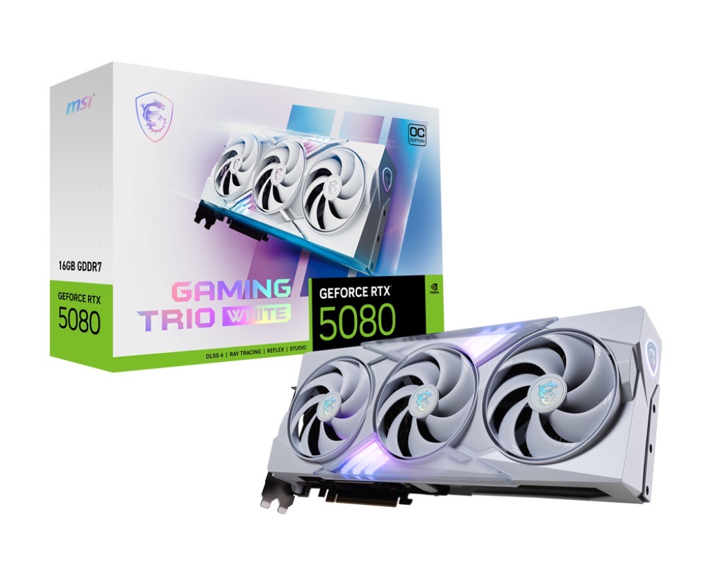 GeForce RTX 5080 16GB MSI Gaming Trio OC White