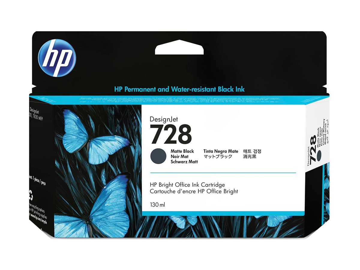 Tusz HP 728 3WX25A Matte Black 130 ml.