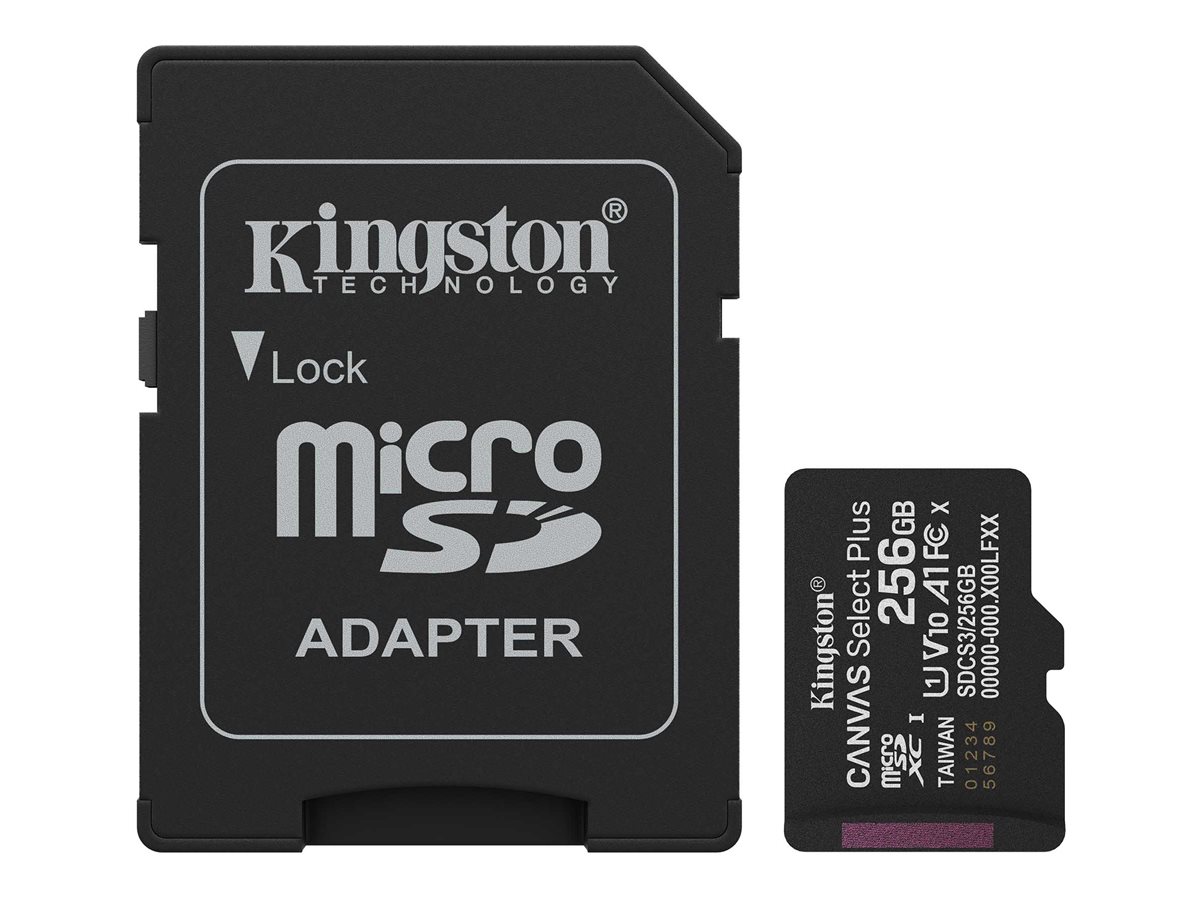 - karta pamieci MicroSD 256GB SDXC Kingston Canvas Select Plus 150MB/s + Adapter SD!