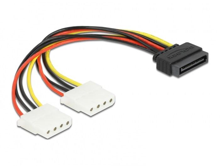 Kabel zasilający do dysków SATA na 2 x MOLEX 0.20 m Delock
