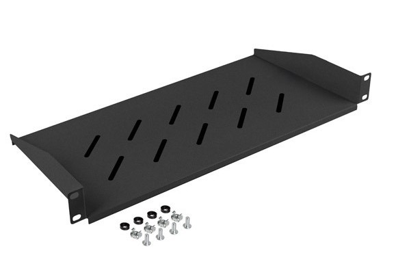 Półka do szaf rack 19'' 482 x 220 mm Czarna Lanberg - obrazek 2