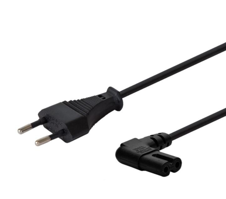 Kabel zasilający 2-pinowy 5.0 m Savio Kątowy