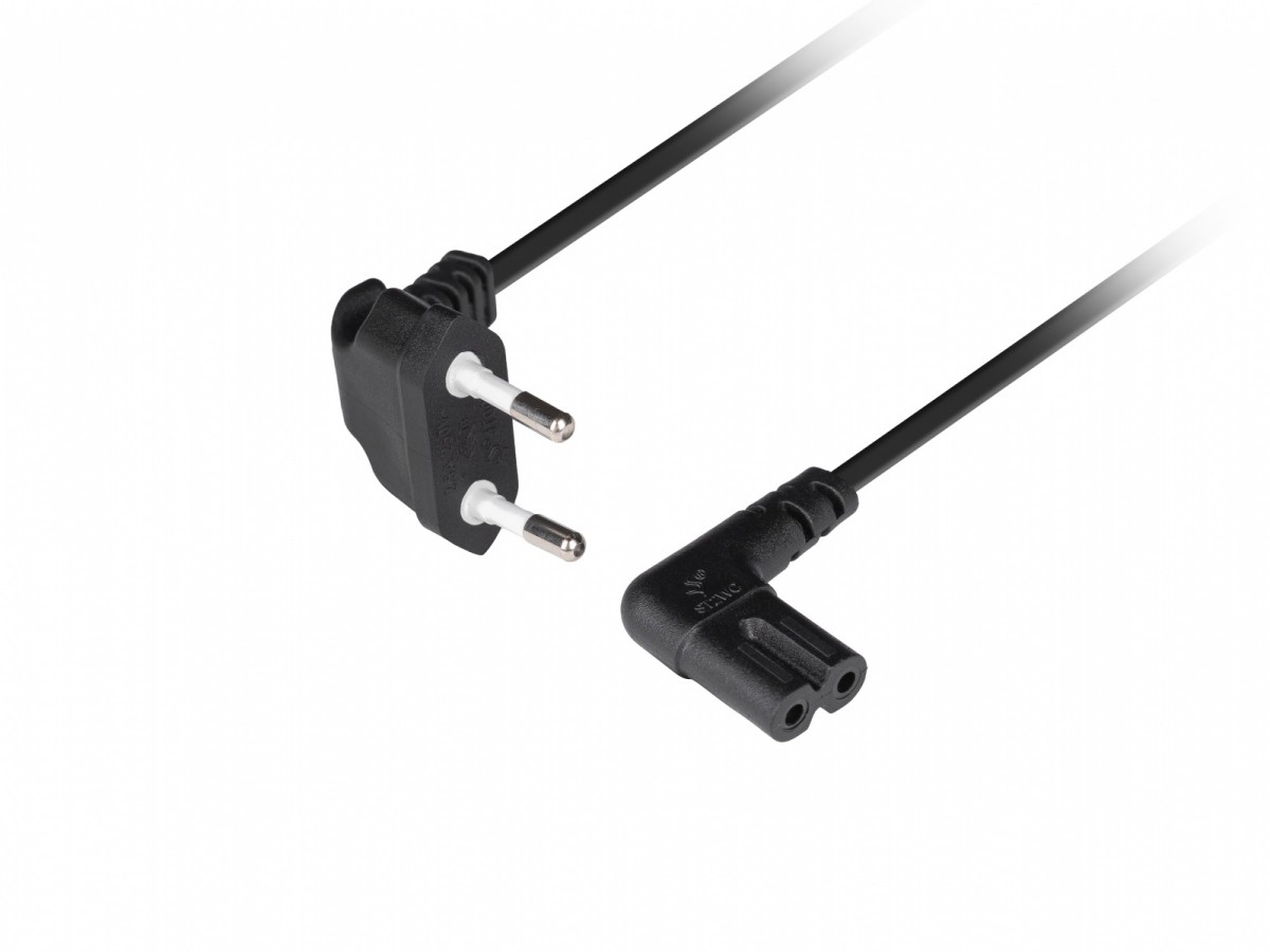 Kabel zasilający 2-pinowy 1.8 m Lanberg Kątowy