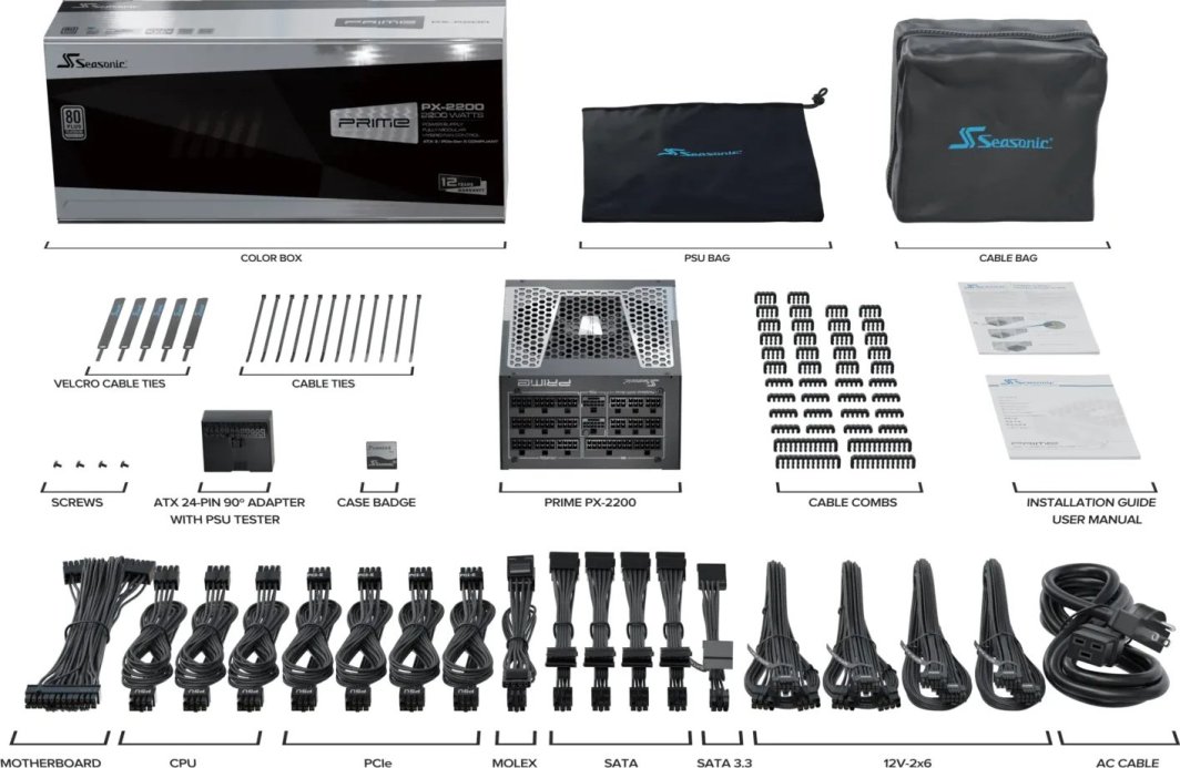 Zasilacz SeaSonic Prime PX ATX 3 2200W 80 Plus Platinum - obrazek 5