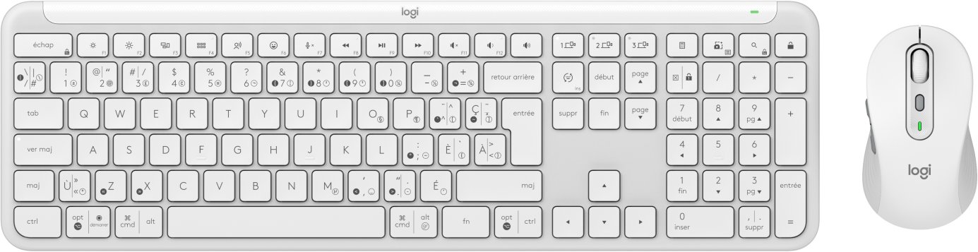 Zestaw bezprzewodowy klawiatura + mysz Logitech MK950 Signature Slim Biały