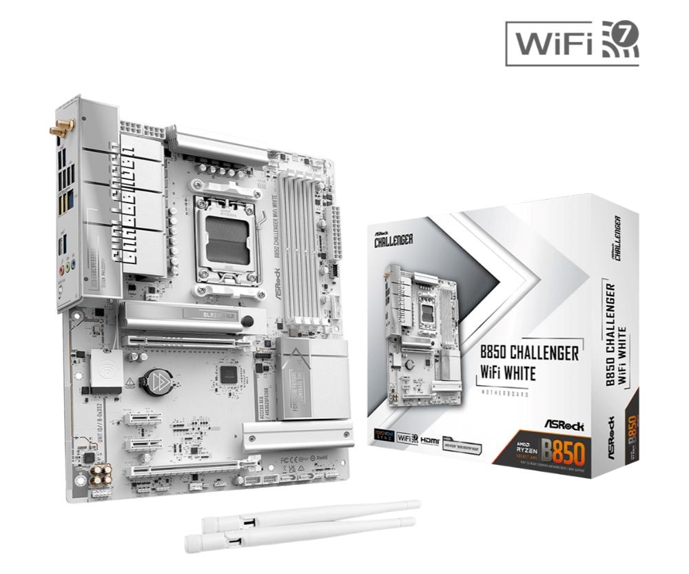 Płyta Socket AM5 ASRock B850M Challenger WiFi WHITE