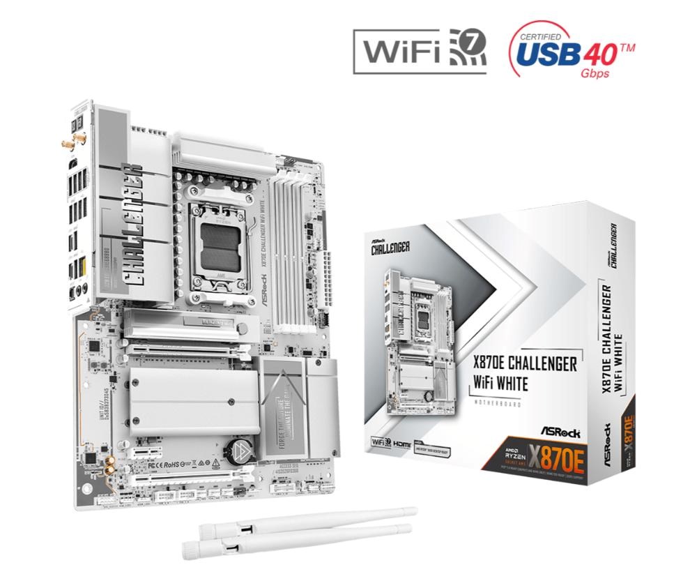 Płyta Socket AM5 ASRock X870E Challenger WiFi WHITE