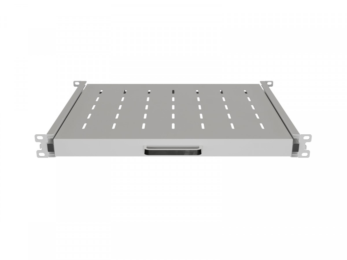 Półka do szaf rack 19'' 1U 350mm 482,6 x 376 mm Wysuwana Szara Lanberg - obrazek 3