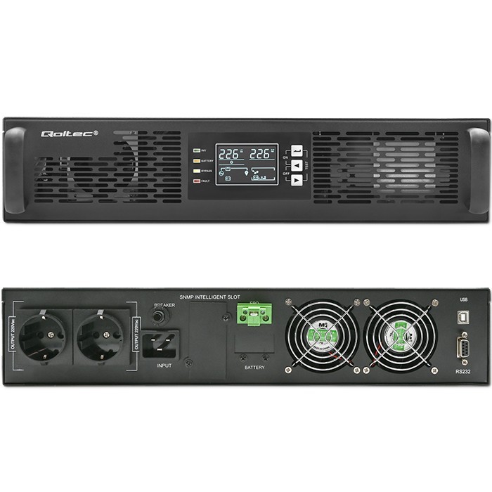 Zasilacz awaryjny UPS - Qoltec Power Factor 1.0 3000VA - obrazek 3