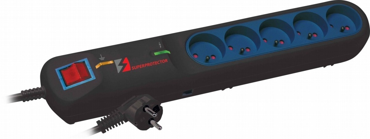 Listwa zasilająca LESTAR Superprotector LFT-2005 5 gniazd 5.0 m czarna - obrazek 2