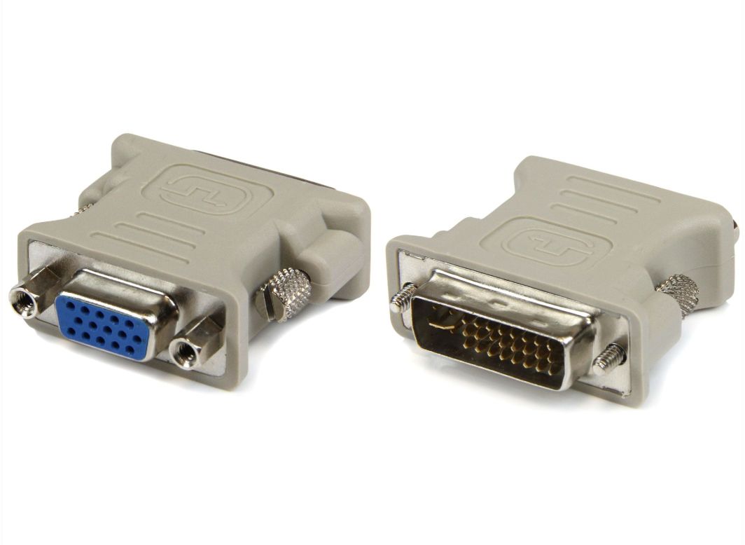 Adapter DVI-I męski na VGA żeński  Szary